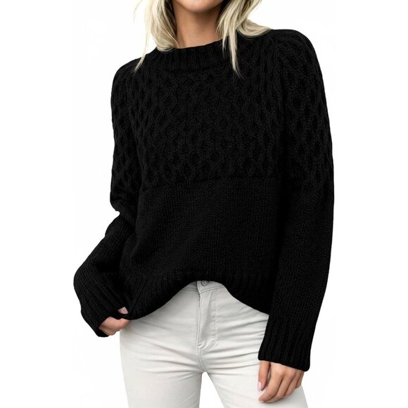 Sweaters - Versatile Chunky Knit Pullover Sweater for Women - All Occasions, Sizes S-XL